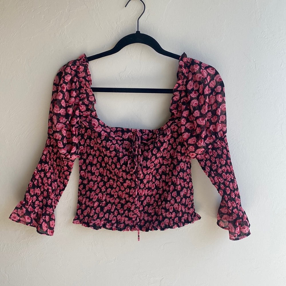Rose print top